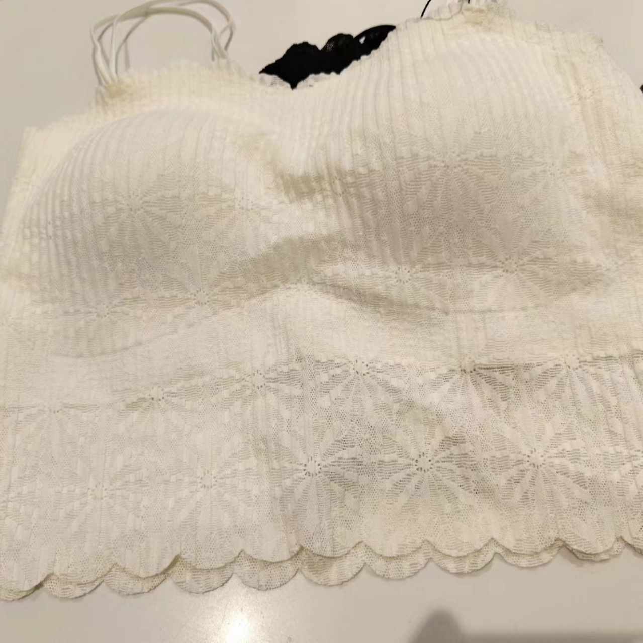 2025镂空网红百搭吊带背心短款蕾丝性感白色内衣内搭夏季打底美背