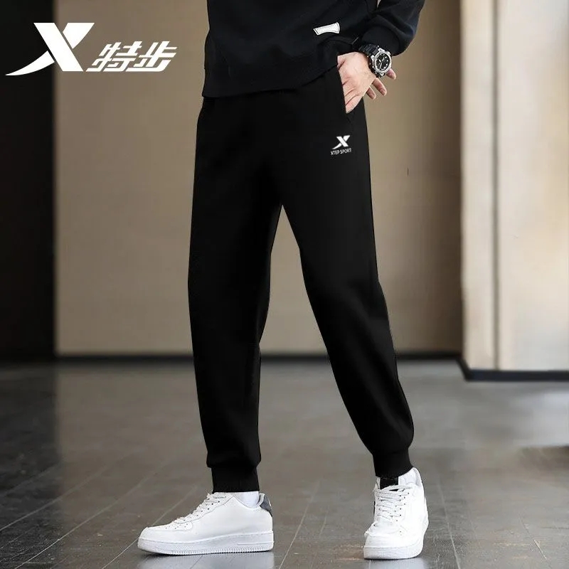 特步运动裤男夏季长裤时尚新款束脚收口针织卫裤显瘦男士跑步裤子