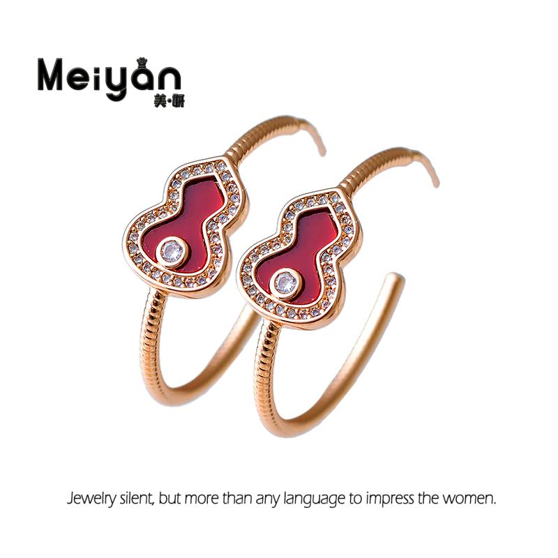 铜合金耳饰 葫芦红耳钉 30086 157