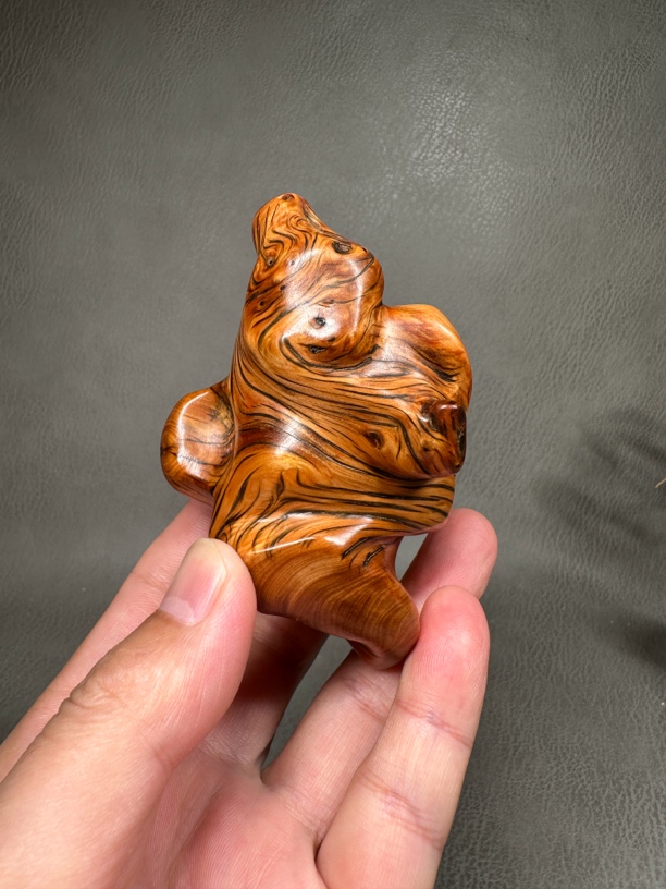 062太行崖柏虎皮纹 陈化瘤扭曲闪电手把件摆件把玩件10-6