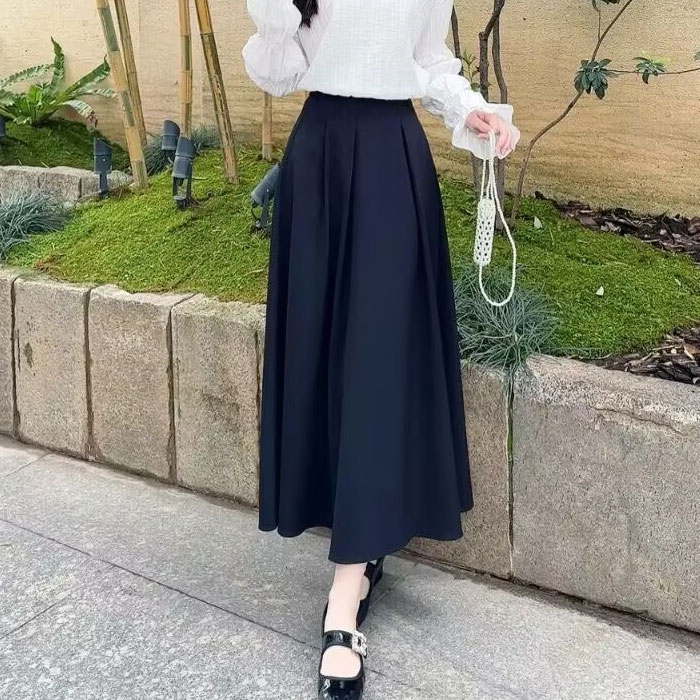 【专柜品质】春夏新款高腰显瘦优雅气质半身长裙女1200366