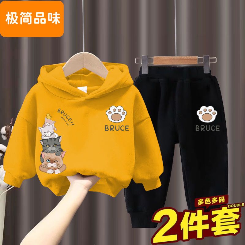 男女童秋季套装时髦洋气2023新款儿童连帽卫衣宝宝春秋韩版XIANNL