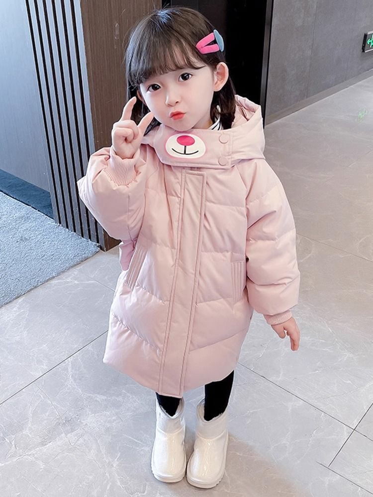 男童女童棉衣新款加厚中长款儿童棉服韩版外套男童连帽棉袄XIANNL