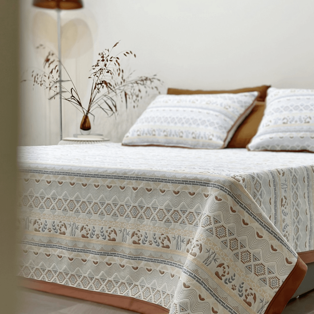 雅赞雅赞六层纱加大软席220*240适用于180*200米的床床盖布艺绗缝