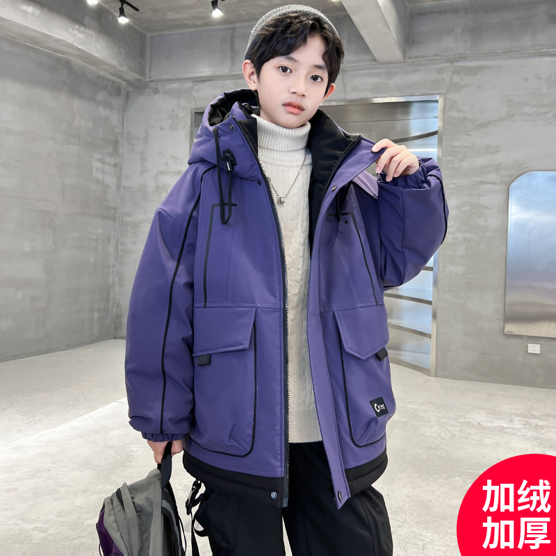 男童深秋加厚外套2024新款秋冬季中大儿童酷帅潮CF262