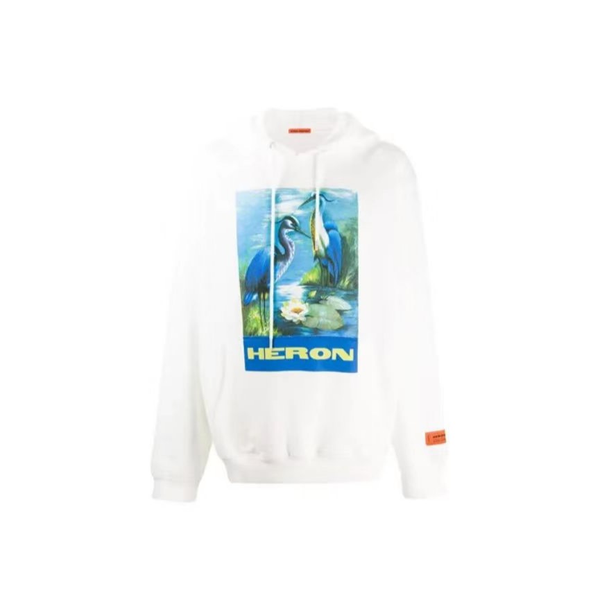全新未使用 HERONPRESTON 仙鹤Hoodie套头帽衫纯棉卫衣长袖