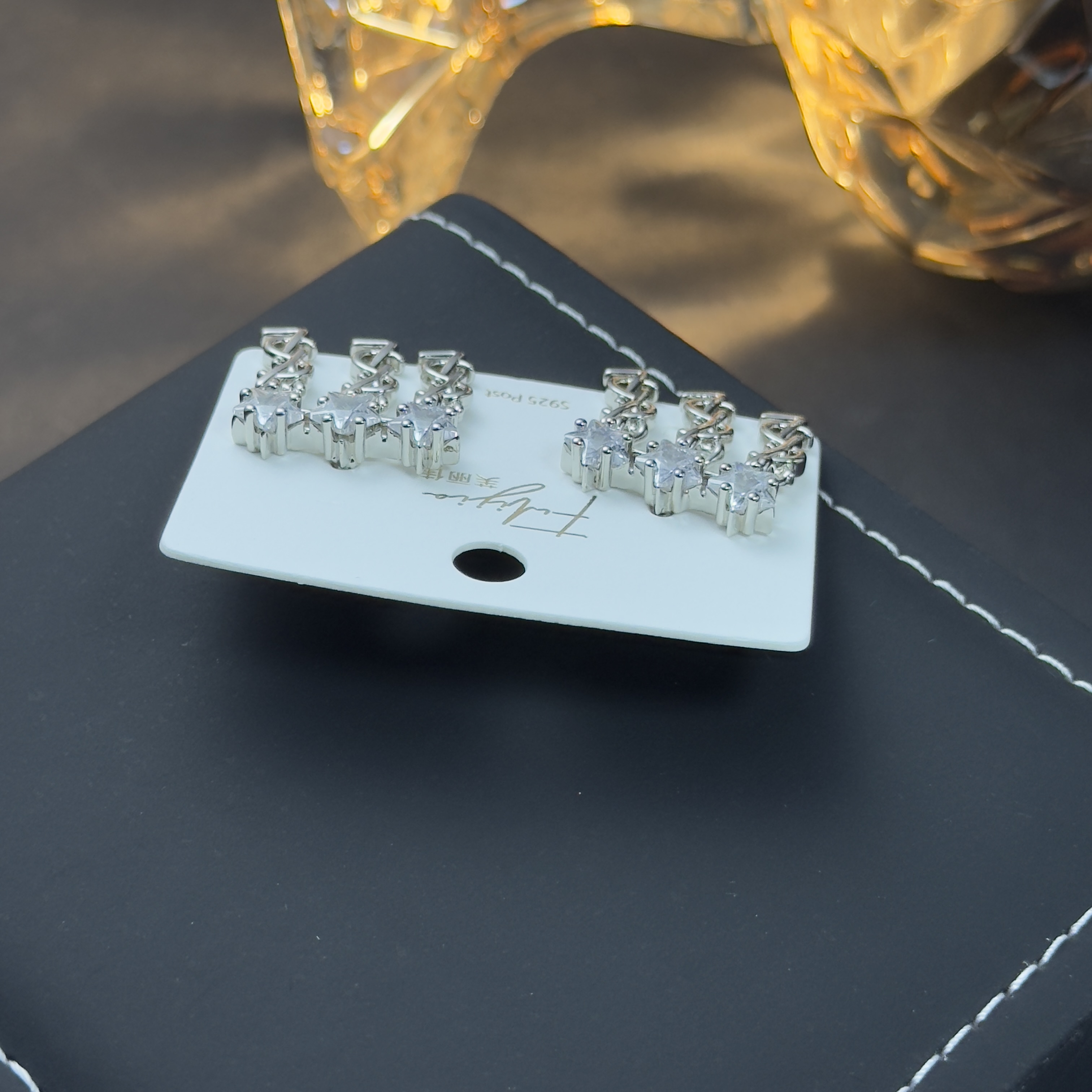 铜合金合成锆石耳饰 气质轻奢时尚百搭复古小众精致耳环QC2158