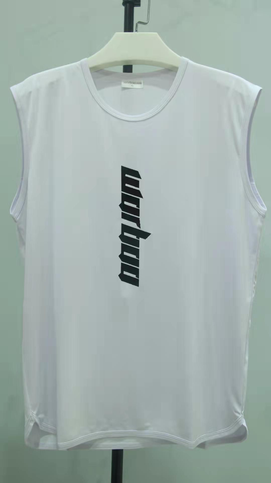 精纺竹纤维男士字母印花宽肩背心