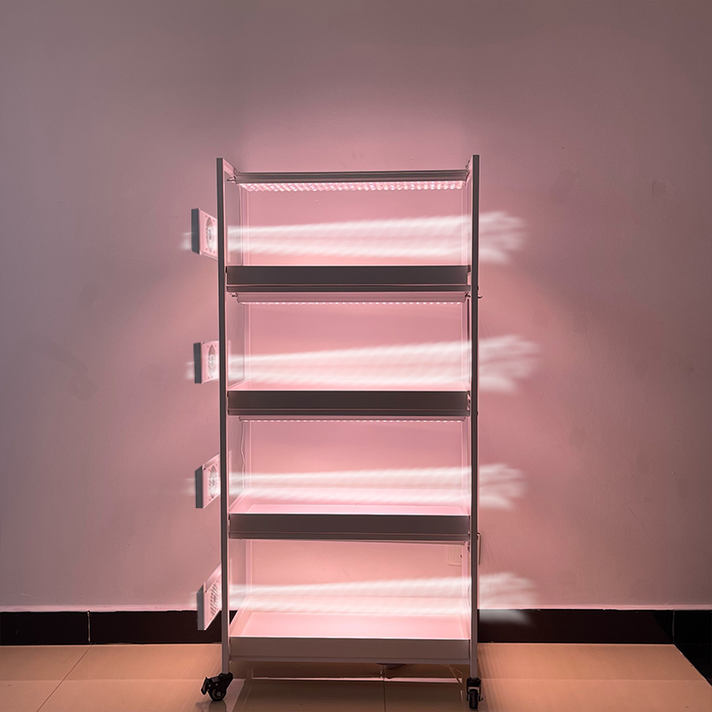 {达人专属}知三月家用多肉小推车镀锌钢花架可选配风扇和补光灯