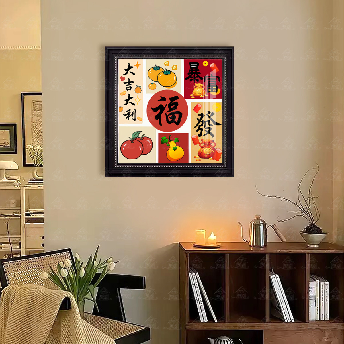 【进口棉布】爱阁十字绣大吉大利暴富福新款祝福好运客厅手工线绣