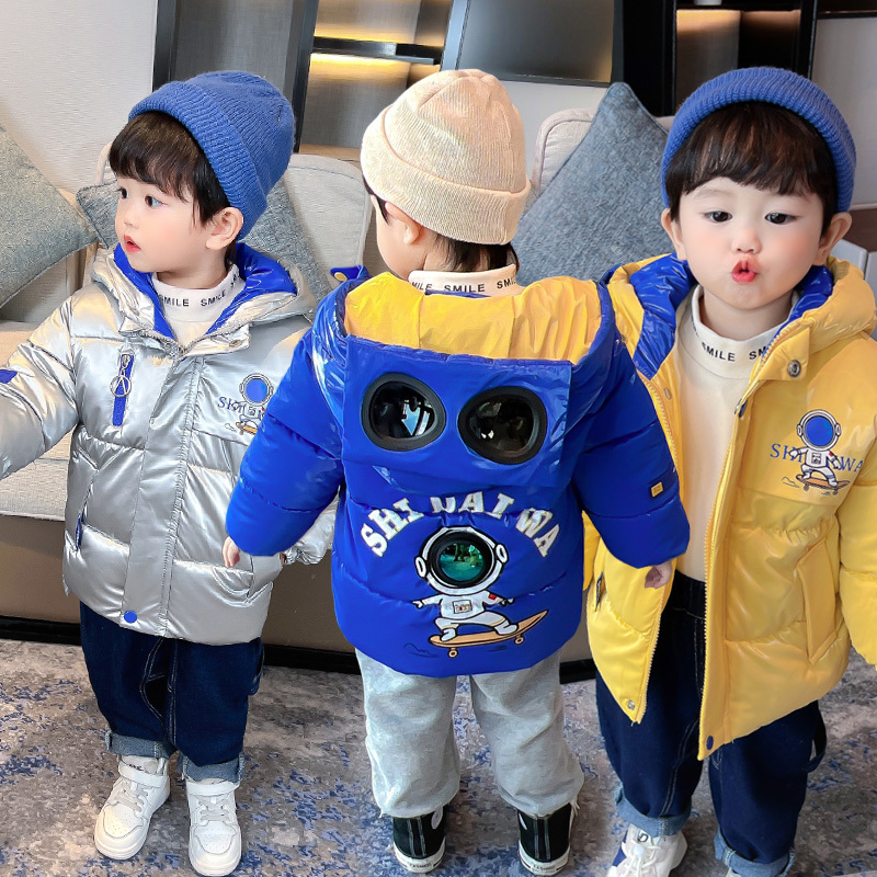 男童棉服冬季2023新款儿童加厚棉衣小童洋气防风棉袄加绒棉服外套