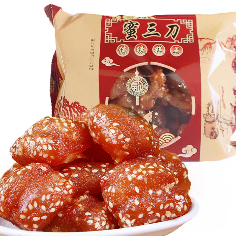 蜜三刀山东糕点甜品传统老式点心甜食果子手工蜜麻条蜜翻花