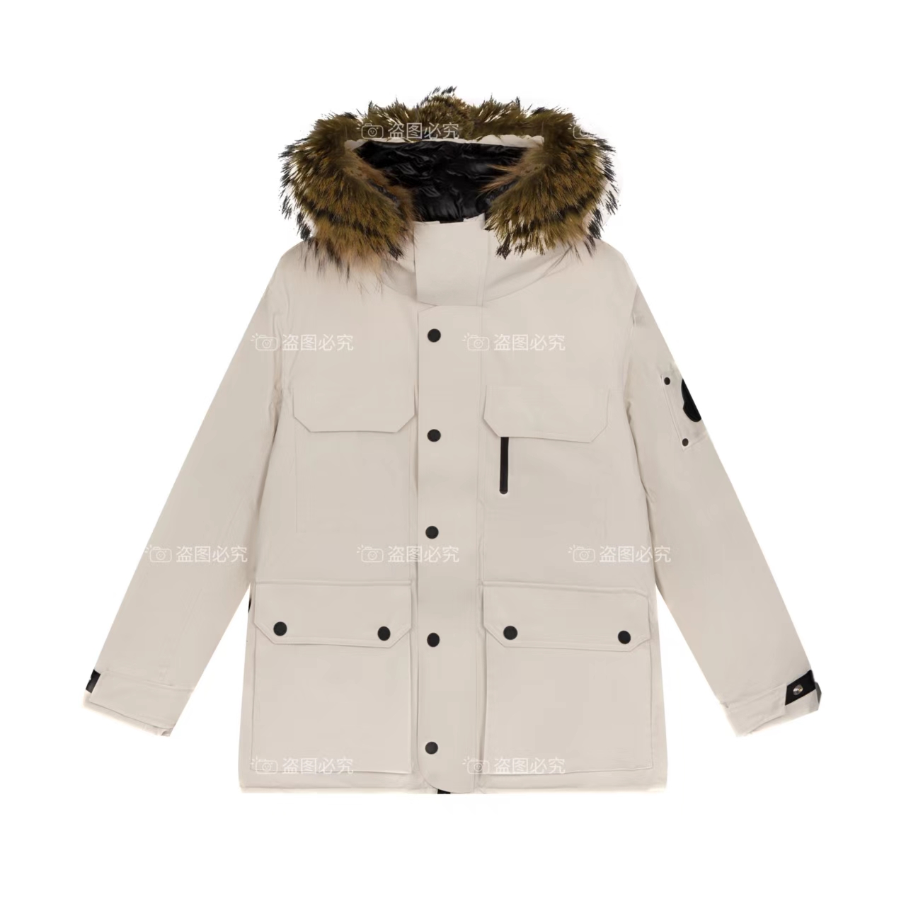 2024新款户外情侣加厚中长款时尚休闲貉子毛领鹅绒服