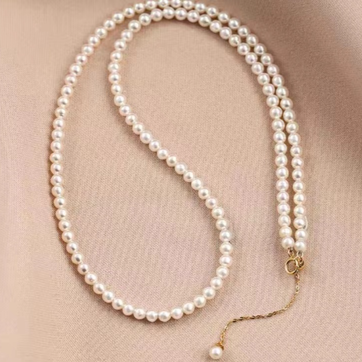 小米珠强光白色气质珍珠项链