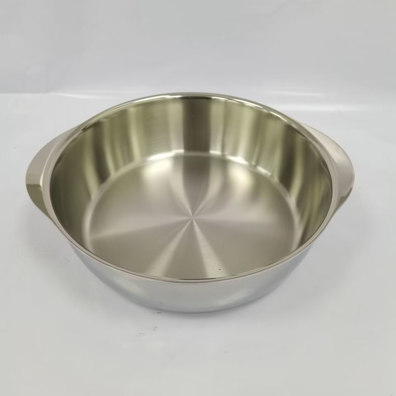 G211 不锈钢盆大边锅带把手加深家用菜盆28*8CM  重约1.45kg