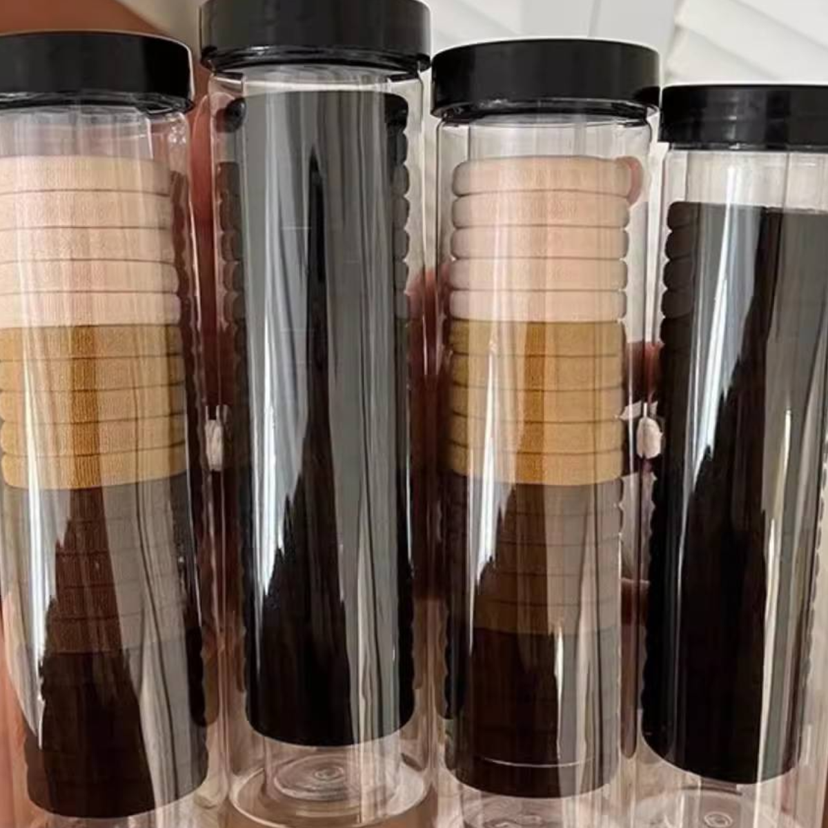 抖音拉体验分福利品代发20根罐装高弹力加粗发绳韩国桶装头绳发圈