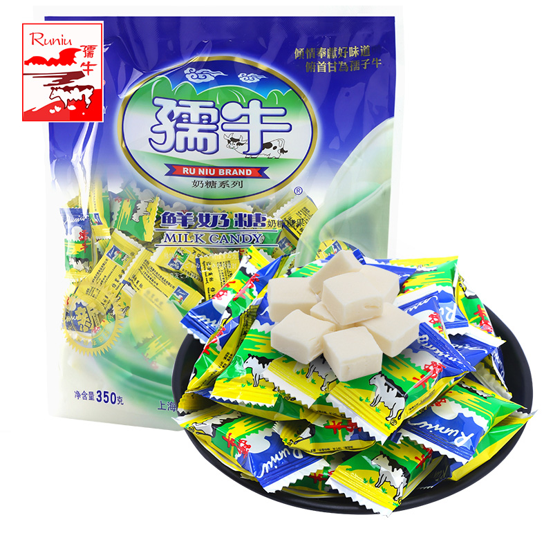 孺牛奶糖鲜奶糖350g牛奶糖果散装批发8090后怀旧零食儿时回忆童年