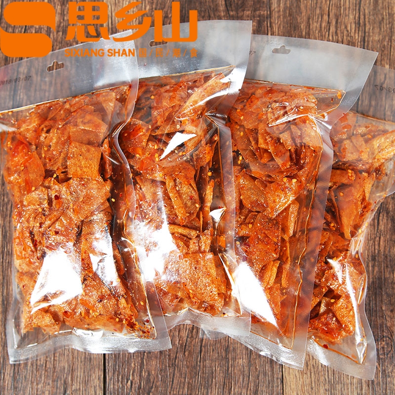 网红爆款湖南特产香辣豆皮125g香辣酥脆麻辣片儿时怀旧休闲零食