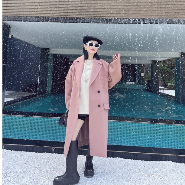 【SFF推荐】YCH2023FW秋冬两色极简主义老钱风羊毛大衣气质时尚2172