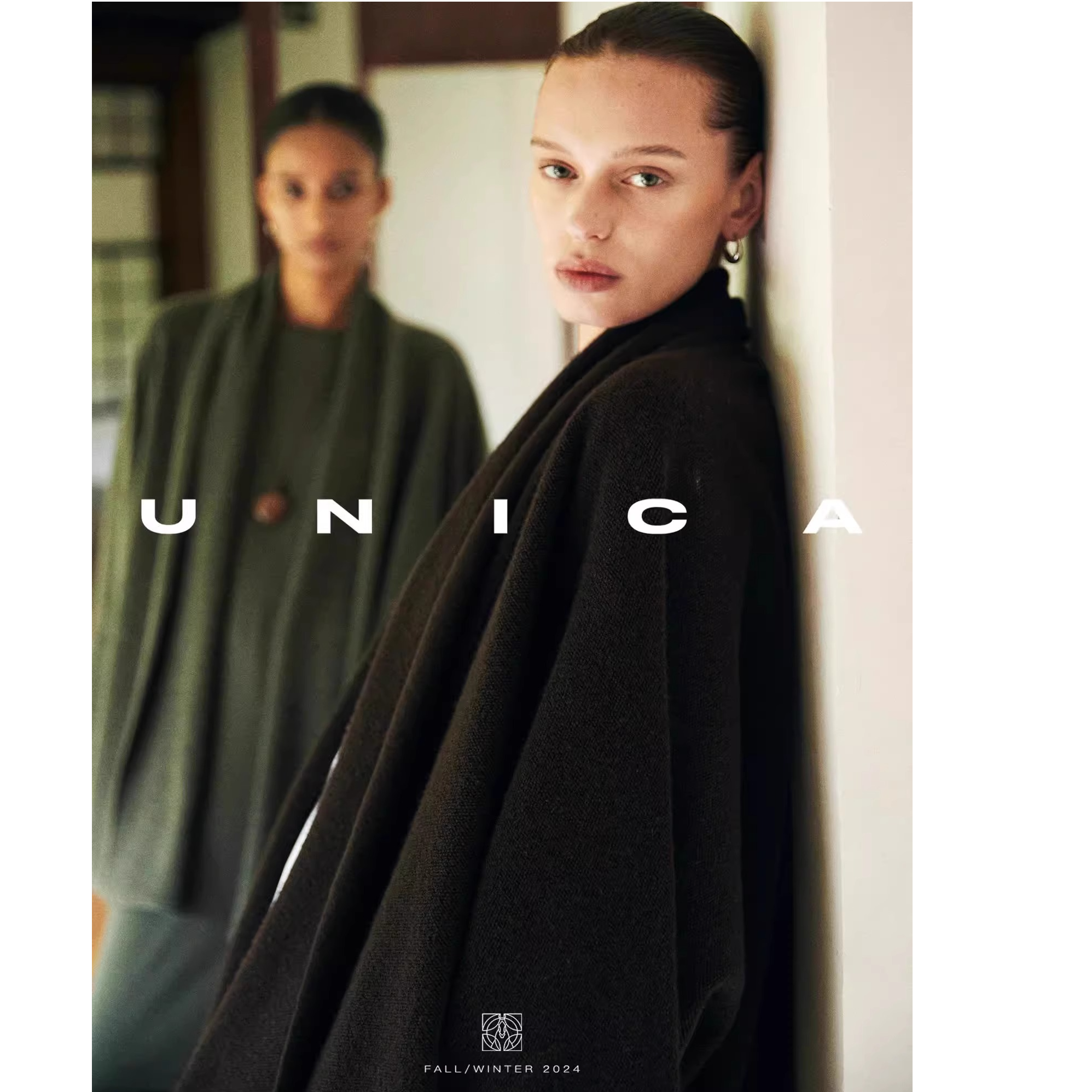 UNICA/强推随性慵懒氛围_定纺圈圈羊绒羊毛廓形针织毛衣外套披肩