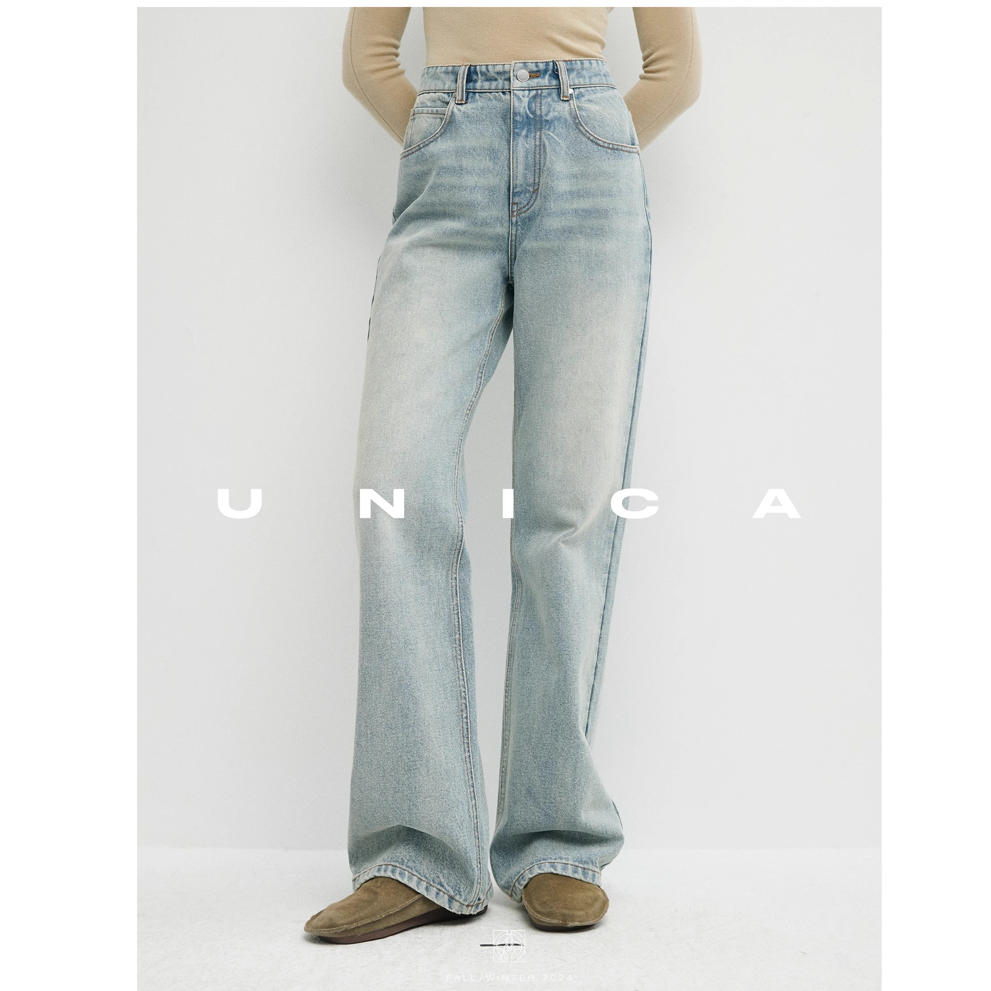 UNICA/现货强推A01神裤_100棉筷子腿高腰显瘦牛仔裤神裤女