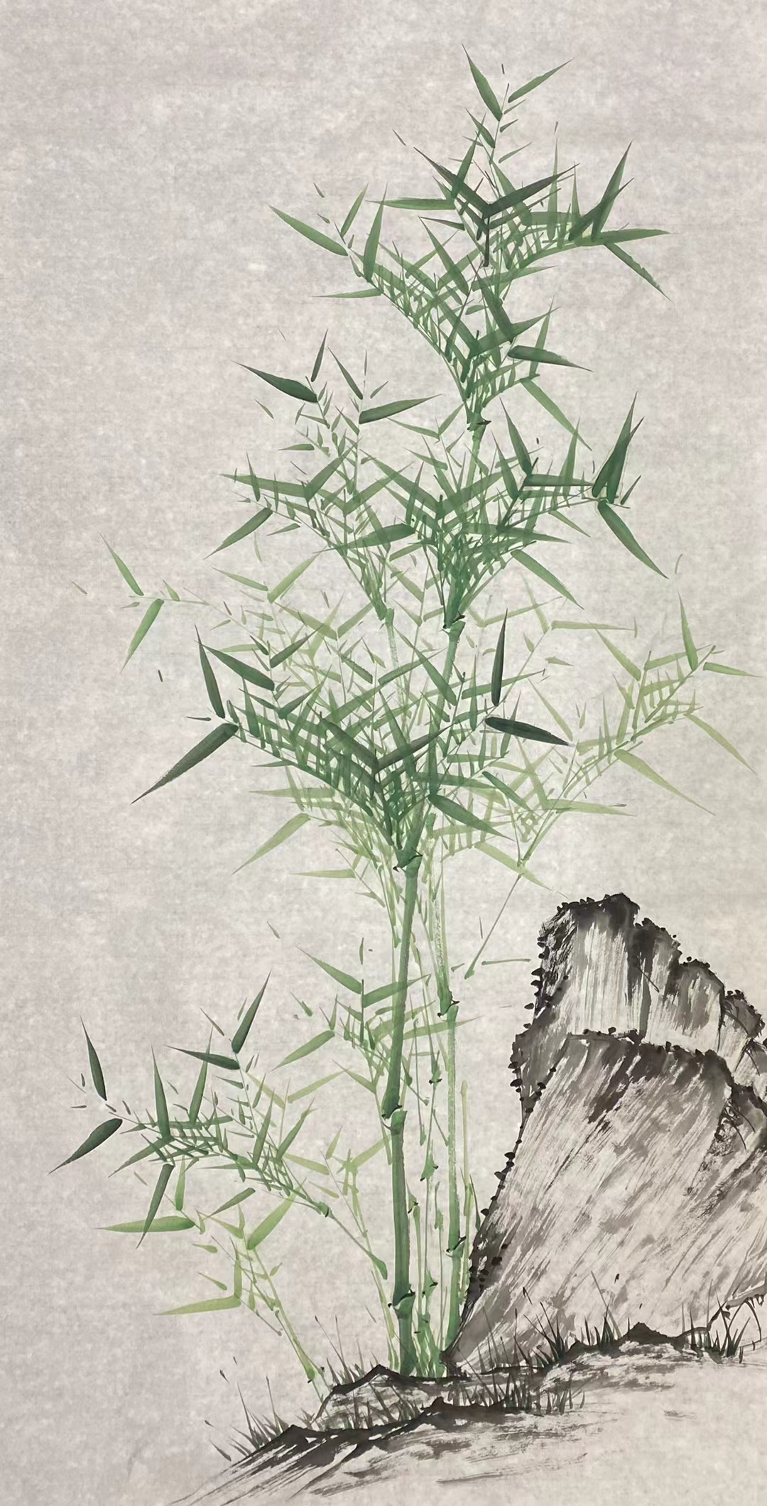 新中式绿竹图走廊玄关装饰画挂画