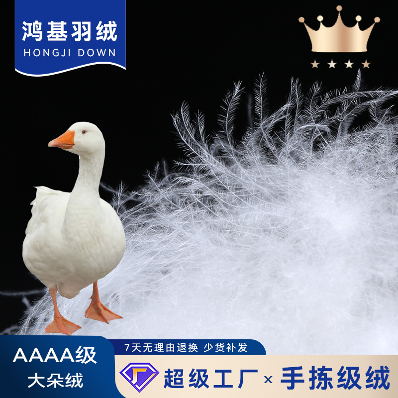 鸿基高蓬松清水货羽绒95白鹅绒制衣制被4A白鹅绒现充用