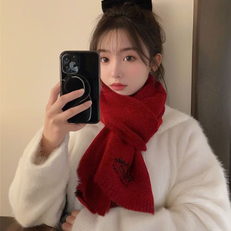 脖套围巾女冬季2024 新款韩版ins潮学生感针织保暖冬天潮纯色百搭