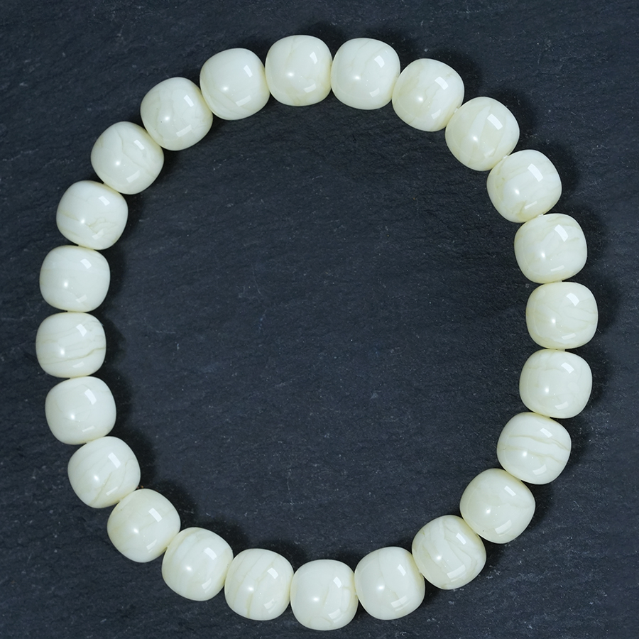 胡玩珠宝甄选新品乌料白蜡精工老型单圈手串润泽满实气质优雅大气