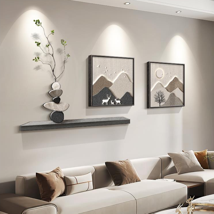 新款背有靠山客厅装饰画高档墙壁画现代简约高级感沙发背景墙挂画