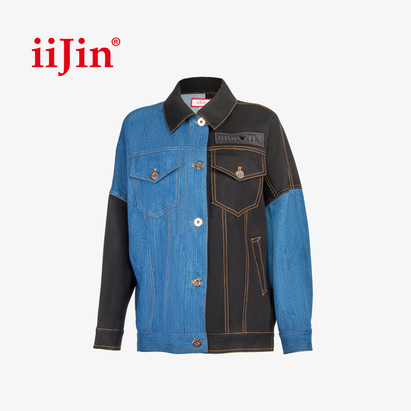 IIJIN艾今【样品清仓】左右拼色宽松女士外套AS21-CC122