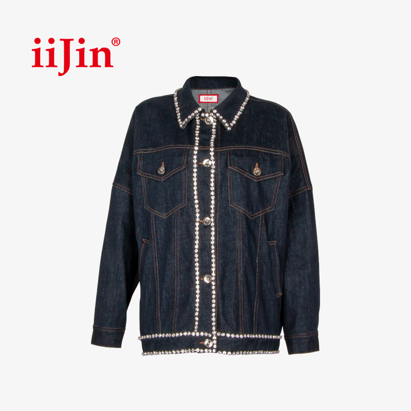 IIJIN艾今【样品清仓】水钻落肩宽松Oversize女士外套AS20-CC002