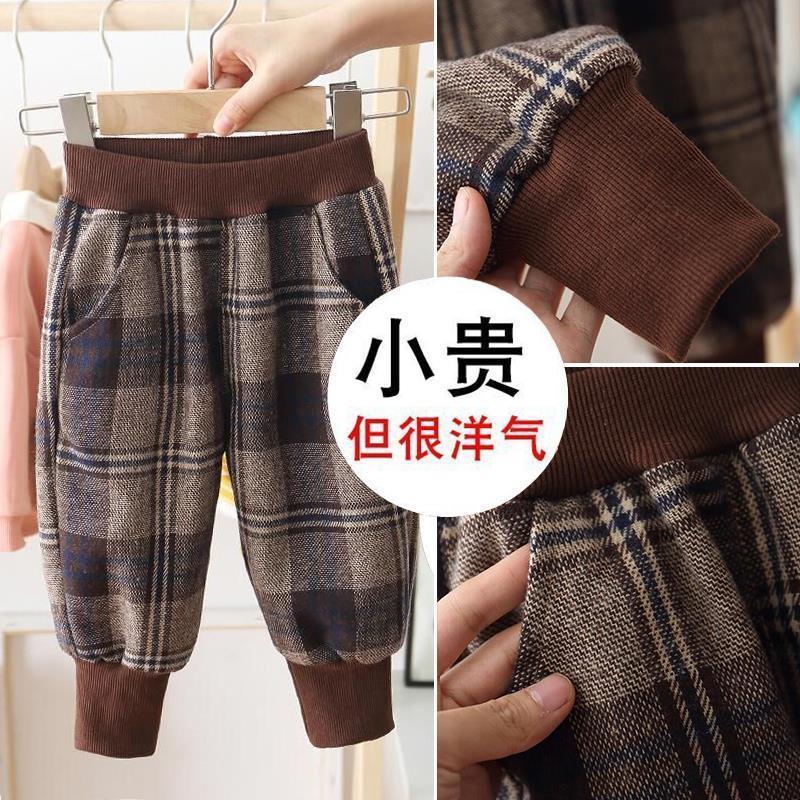 男女童加绒裤子2023新款男女宝宝秋冬季加厚长裤儿童秋冬休闲裤潮
