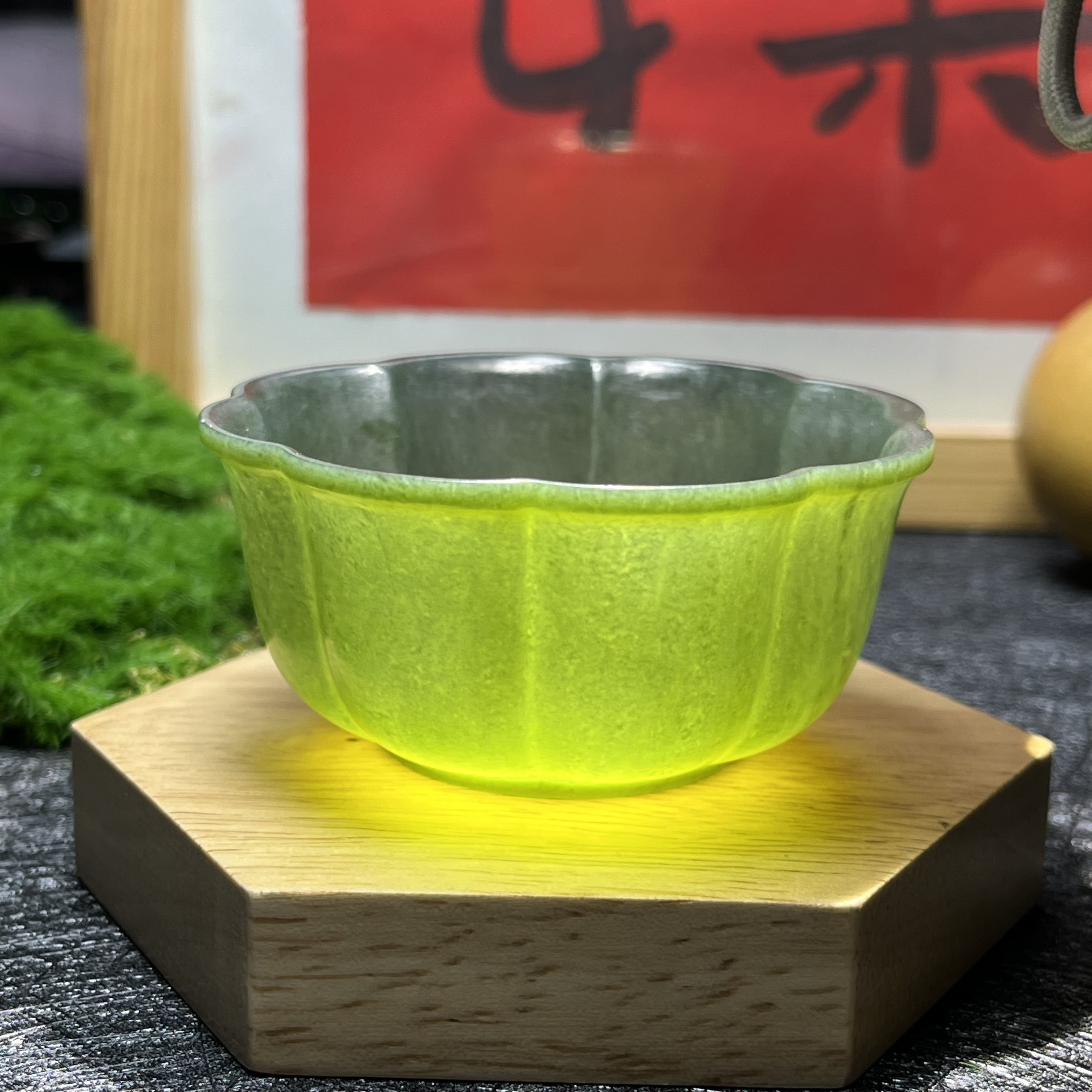 天然和田玉青玉杯子茶杯品茗杯主人杯 高端大气上档次定制设计