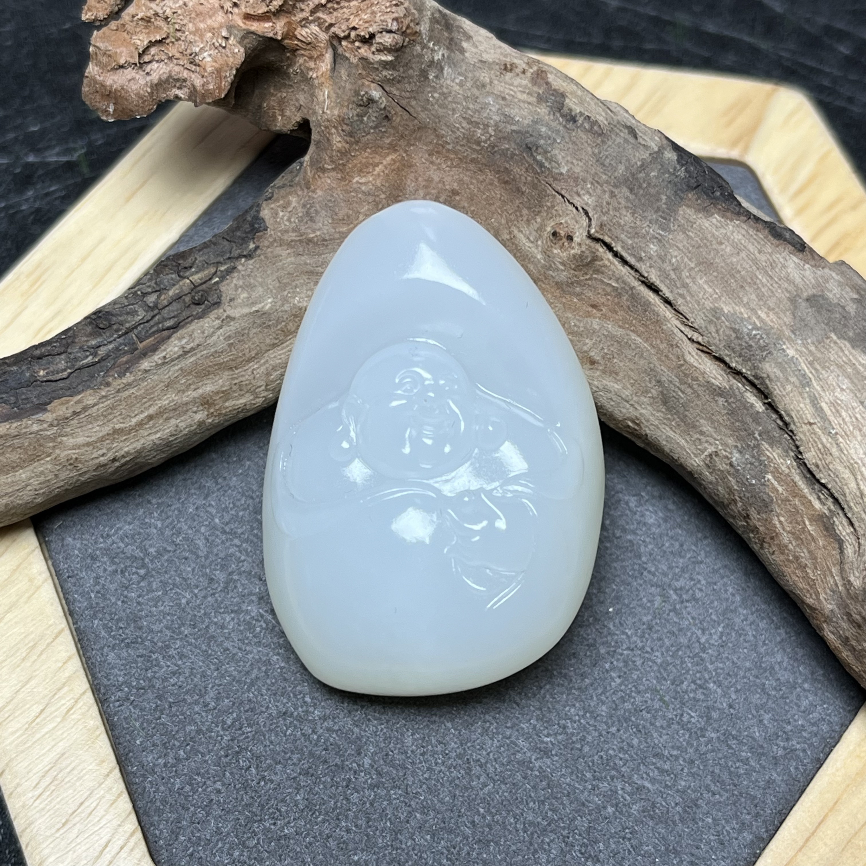 天然和田玉弥勒佛佛公挂坠吊坠男女士 精美雕工和气致祥佛引福来