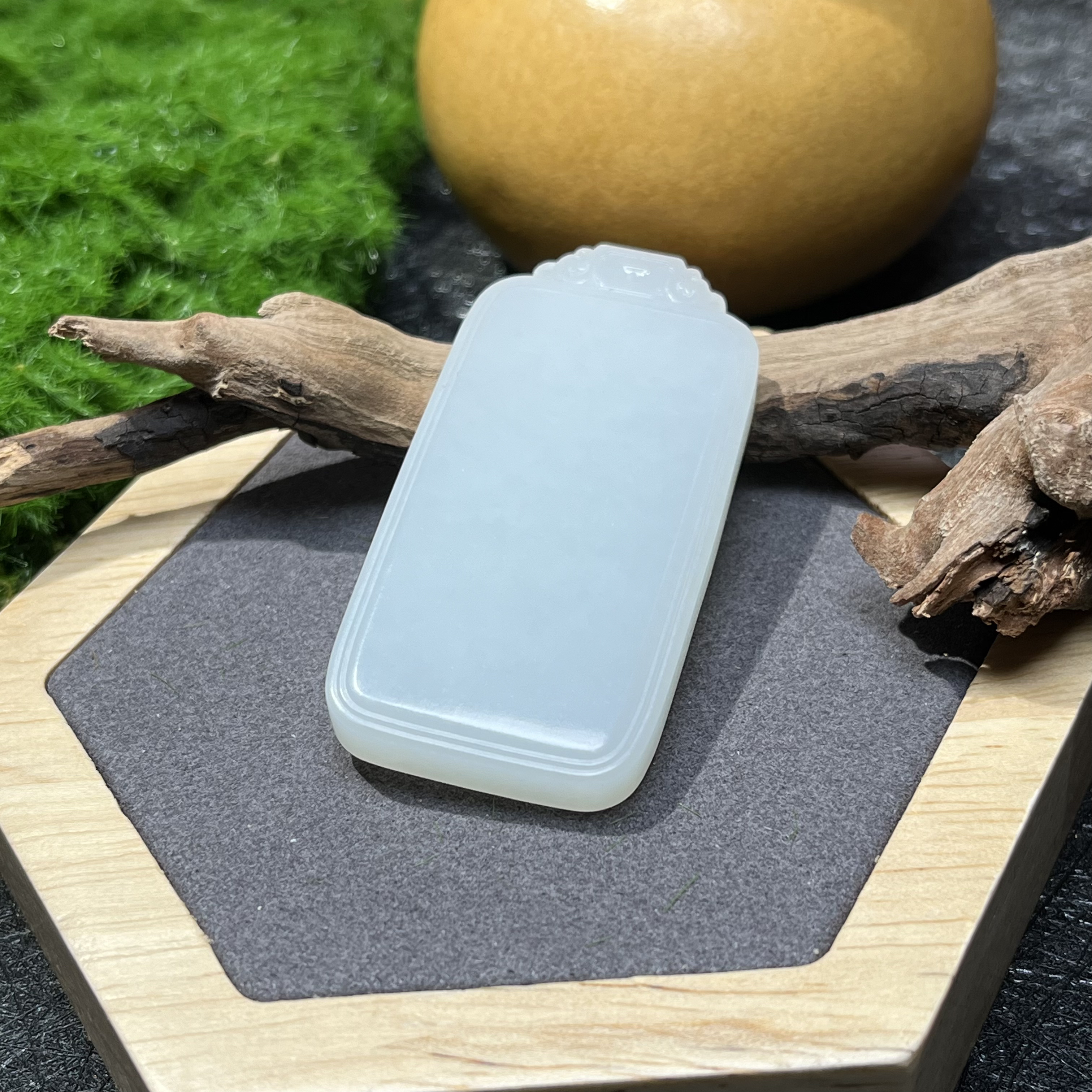 天然和田玉平安无事牌挂坠吊坠男士女士 简约时尚大方设计素雅