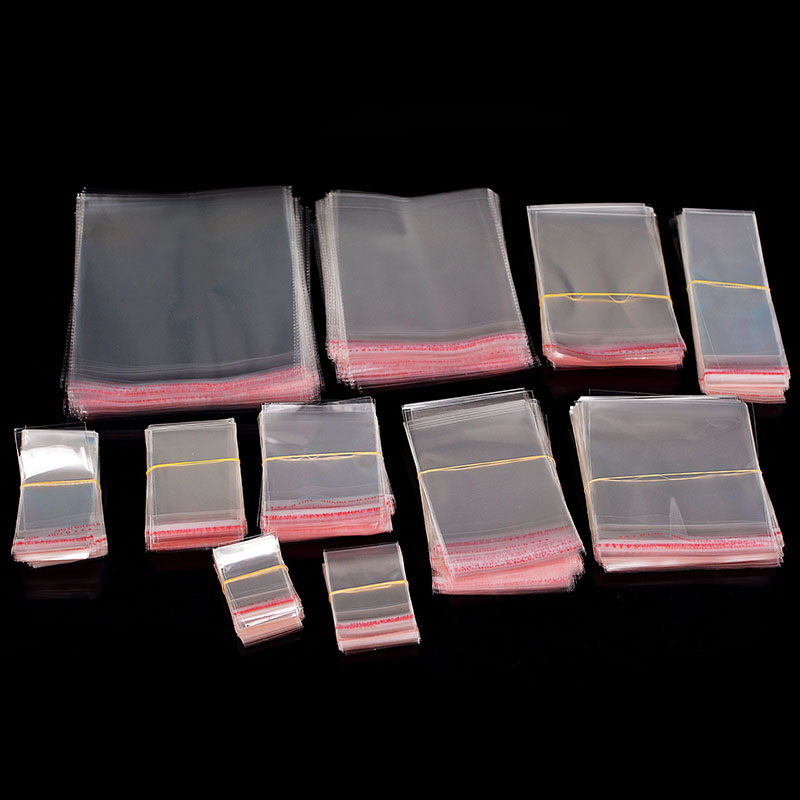 包装袋塑料袋透明袋OPP不干胶自粘袋自封袋PE袋200个diy饰品配件