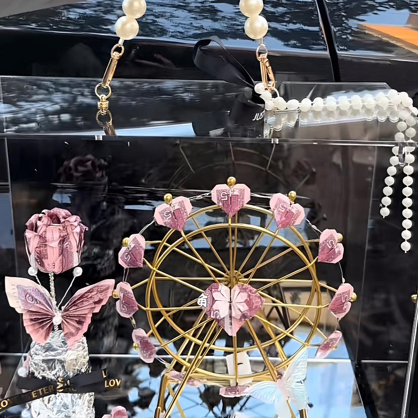 旋转摩天轮爱心有钱花diy材料包发光风车情人节跨年情侣惊喜礼物