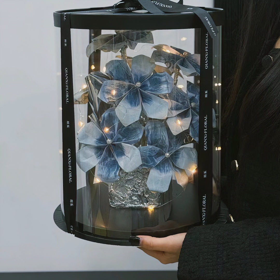 有钱花DIY全套材料包透明六瓣花材料包黑色送朋友闺蜜老婆