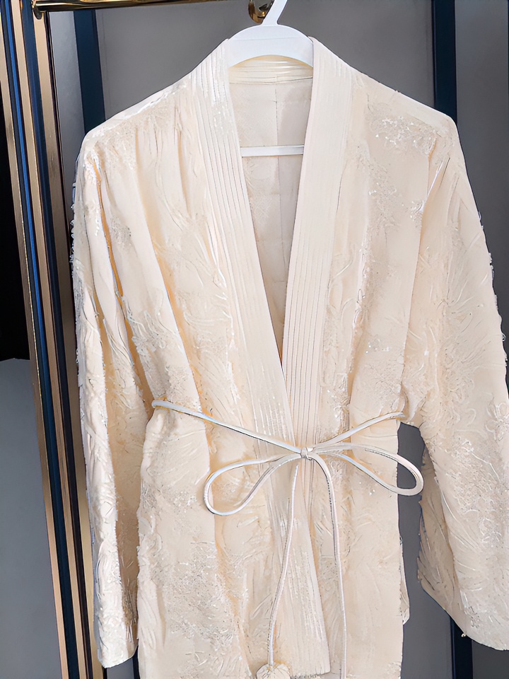 【澜墨儿】倾国倾城短外套上衣女外套白色时尚设计师新中式