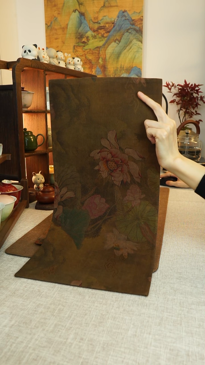 【闪购商品】其他荷花茶席双面老料香云纱50*24