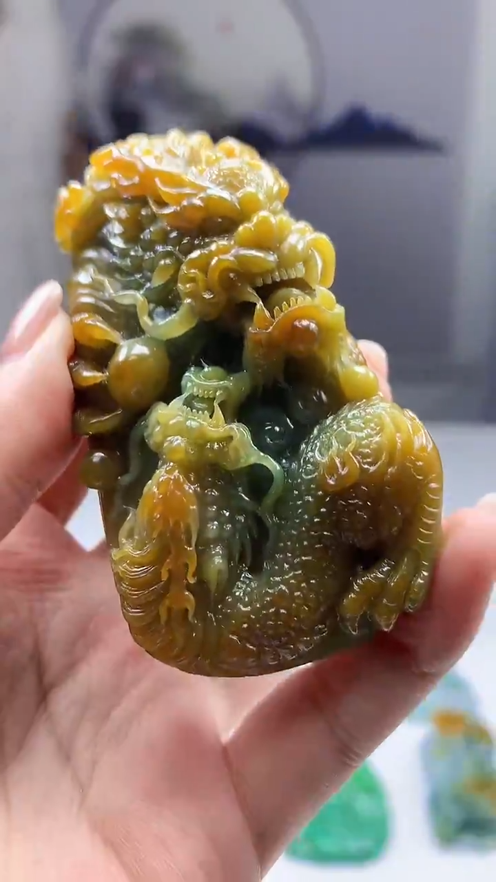 【闪购商品】定制翡翠未镶嵌4902ms-毛货163龙