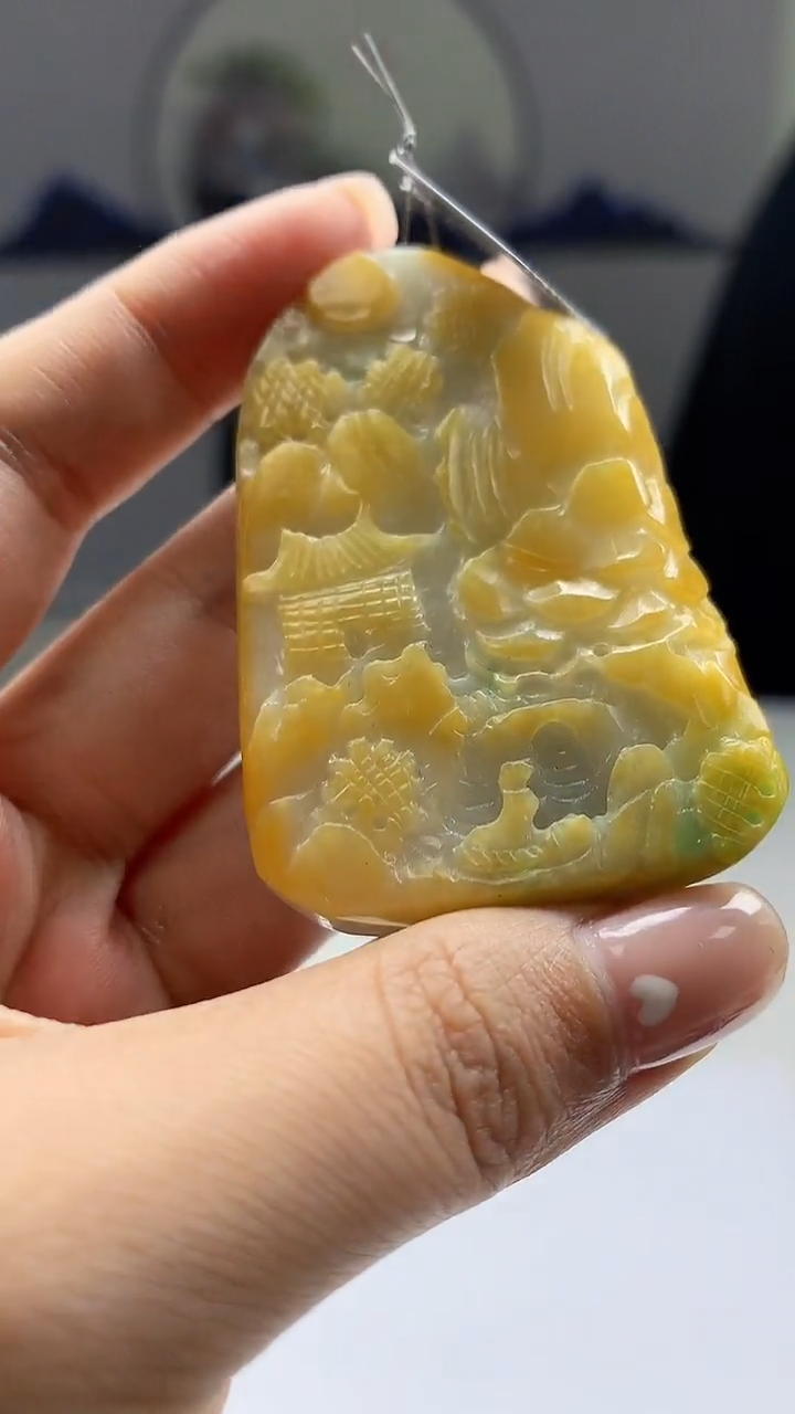 【闪购商品】定制翡翠未镶嵌4830ms-毛货8山水