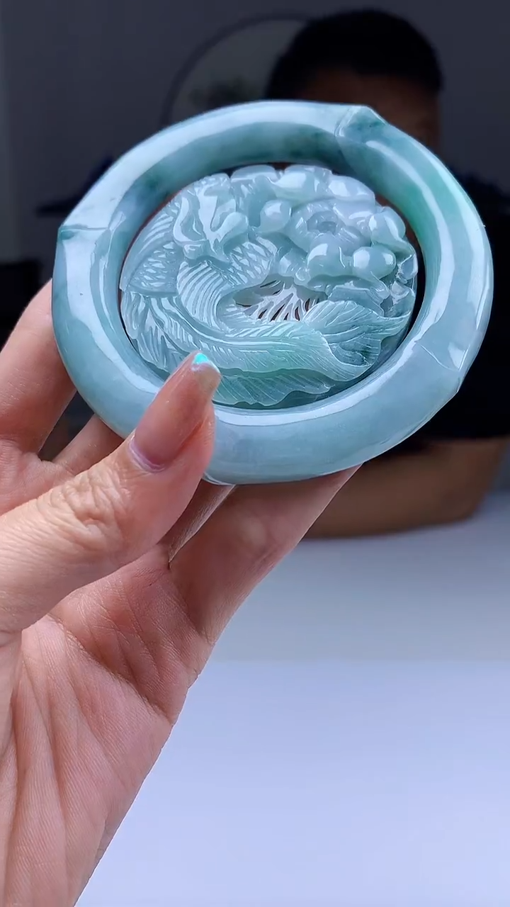 【闪购商品】定制翡翠未镶嵌毛货套镯93（58圈）-4969zm