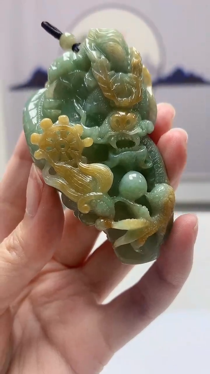 【闪购商品】定制翡翠未镶嵌5112zm-毛货挂件龙牌88