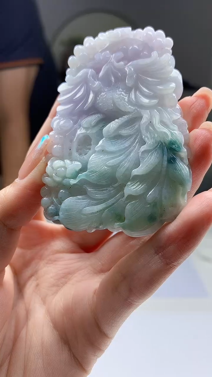 【闪购商品】定制翡翠未镶嵌毛货挂件91-5116zm