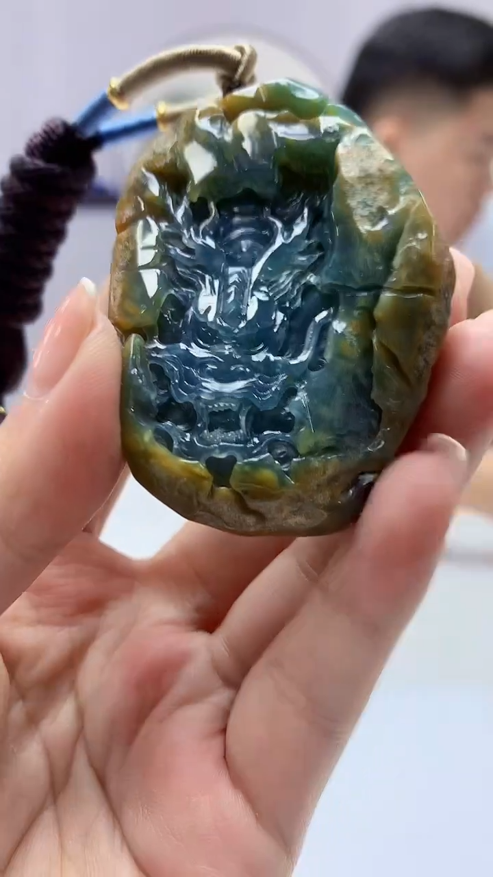 【闪购商品】定制翡翠未镶嵌4917ms-毛货251龙牌
