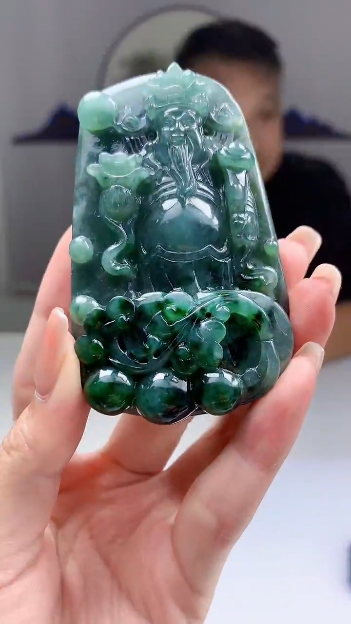 【闪购商品】定制翡翠未镶嵌毛货挂件财神68-4969zm