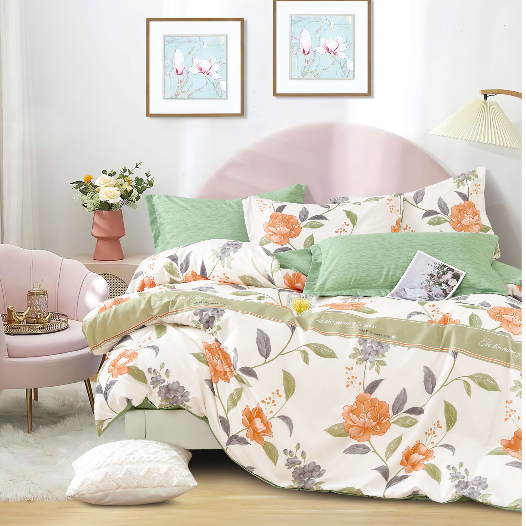 【繁花1.5米床单】高支高密水洗斜纹棉床单