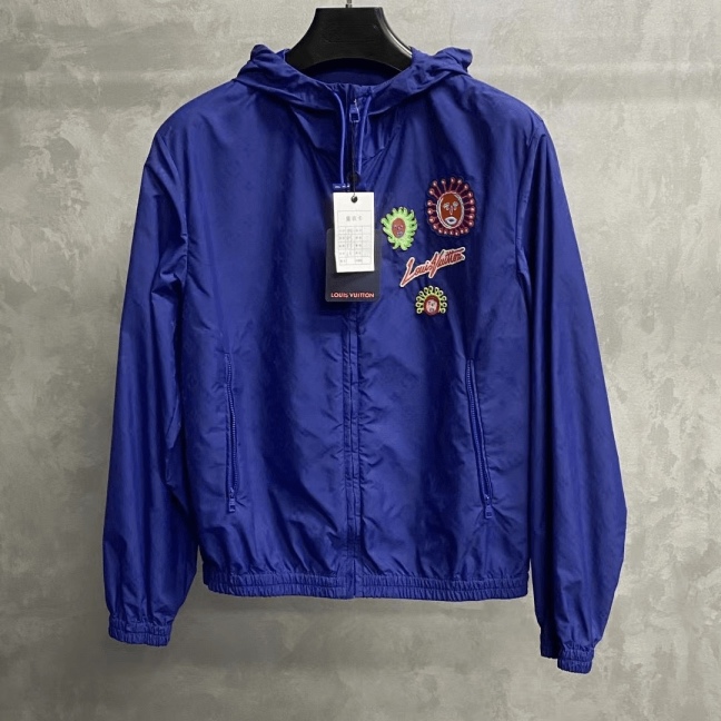 全新未使用 LouisVuitton/路易威登 蓝色草间弥生满印冲锋衣/44
